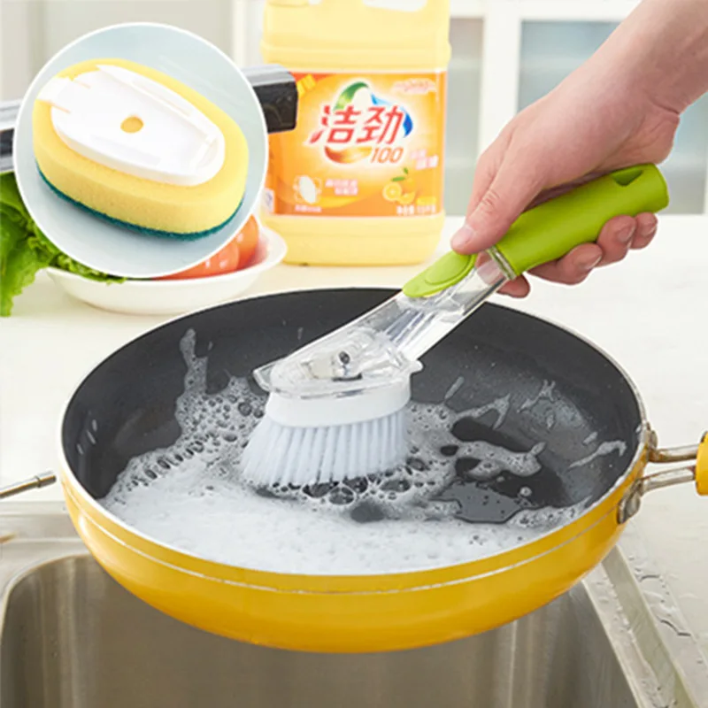 

Kitchen add liquid artifact wash pot brush kitchen artifact brush dishwashing brush clean brush pot