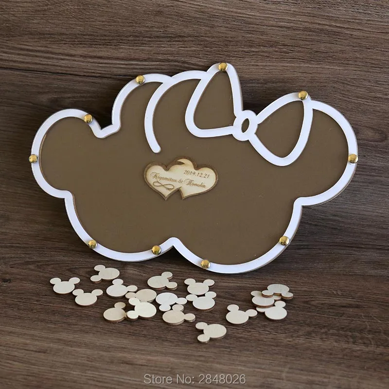 Деревянная Свадебная мышь гостевая книга для пар подвесная коробка вечерние