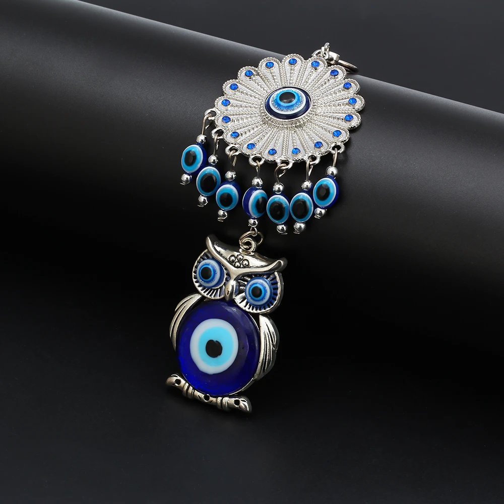 MEIBEADS 1 шт. Мода синий сглаза подвеска в форме Совы настенные украшения подходят для женщин Diy украшения ожерелье от сглаза Вечерние