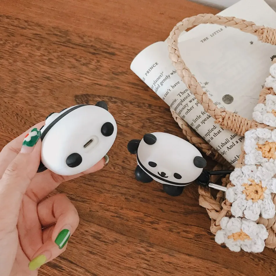 Чехол для наушников с объемным дельфином для Airpods 2, чехол с силиконовой пандой для Airpods, чехол для наушников, мышь для Earpods, наушники с кольцом