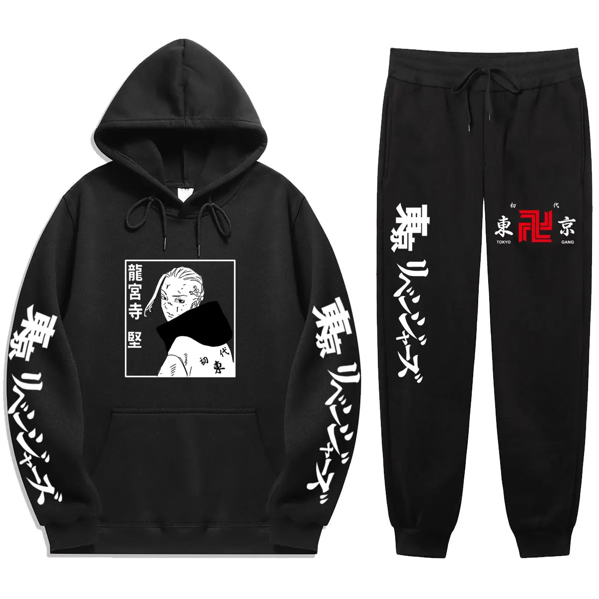 

Hoodies Sets Japanese Anime Tokyo Revengers Autumn Winter 2 Pieces Sets Products Man Hoodie +Sweatpants Soft Loose