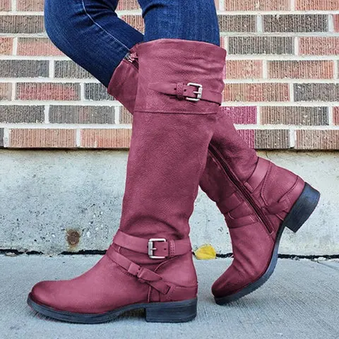 Модные женские ботинки до середины икры botas zapatos mujer зимняя обувь из искусственной