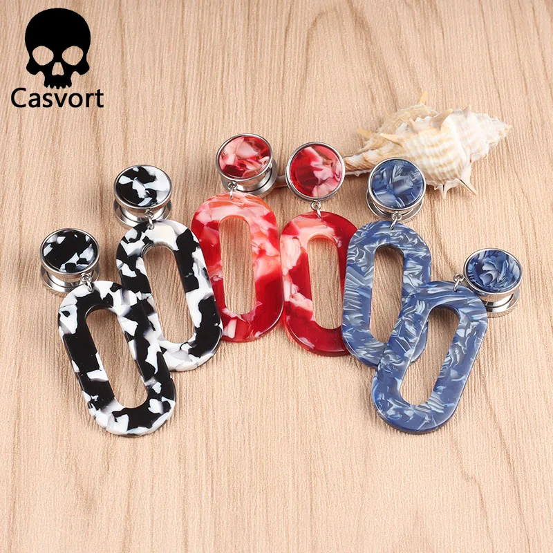 Casvort 2 шт. акриловые Висячие ушные затычки ювелирные изделия для тела винт