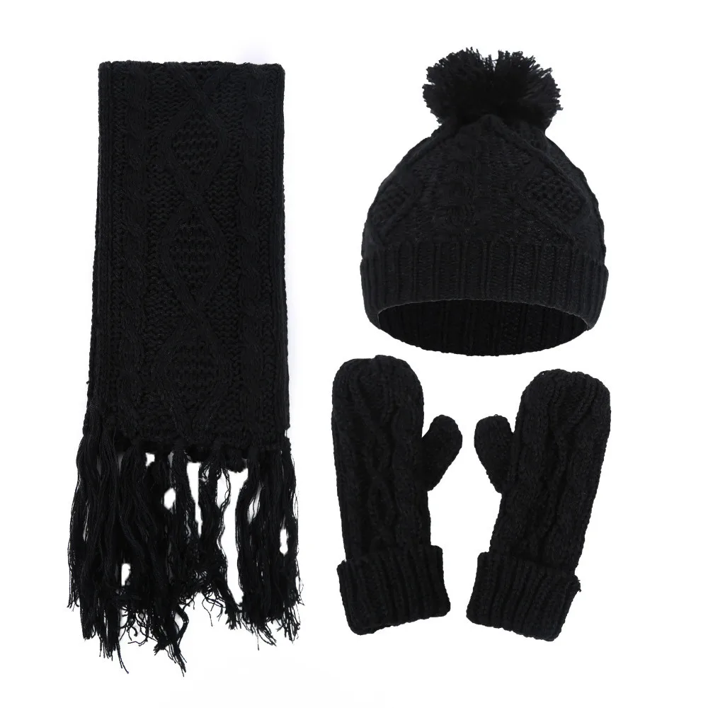 Женские и мужские зимние обязательные три комплекта холодных теплых шапки