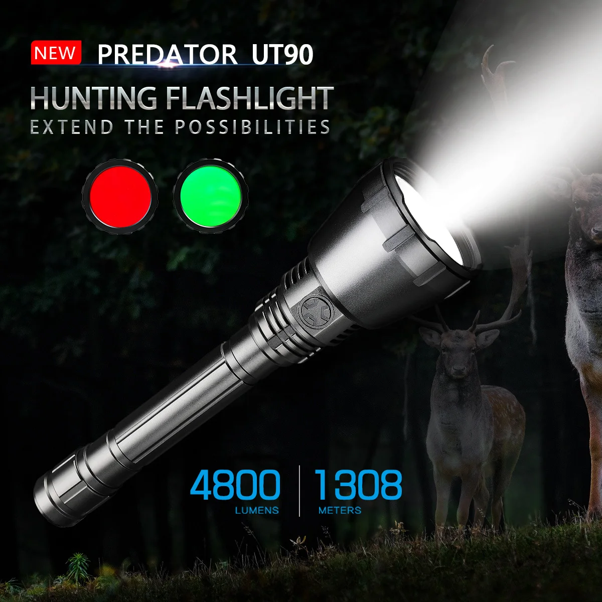 IMALENT UT90 KIT Tactical Flashlight 4800 Lumens Powerful Lantern Self Defense Outdoor Lighting Weapons For Hunting Rechargeable