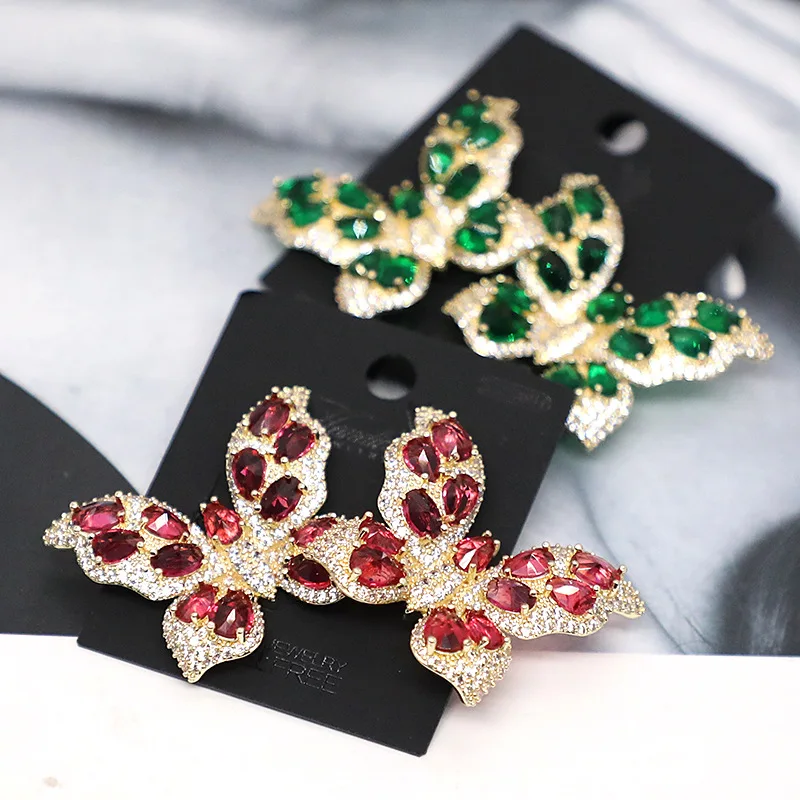 

Micro-set zircon butterfly earrings 210318-26