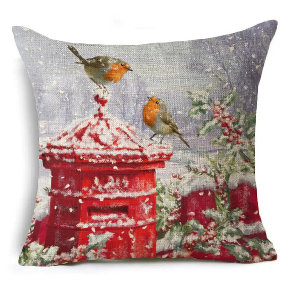 

MeterMall Christmas Pillow Case Snow Series Cushion Cover Flower Seat Cover Home Sofa Decororative Throw Pillow