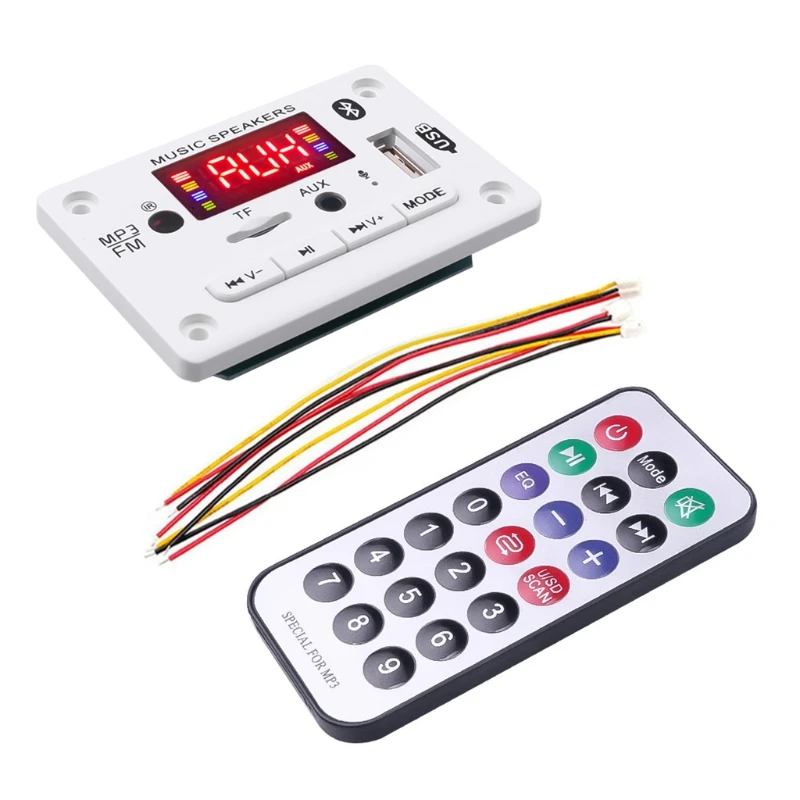 

2021 New MP3 Decoder Board Bluetooth Car FM Radio Module Supports FM TF USB AUX Recorder