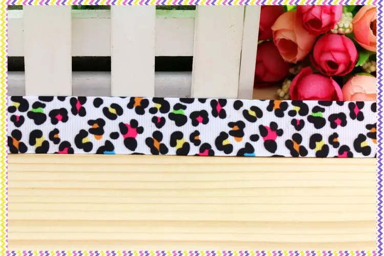 DHK 7/8'' 5yards leopard printed grosgrain ribbon headwear hair bow diy party decoration OEM Wholesale 22mm E989 | Дом и сад
