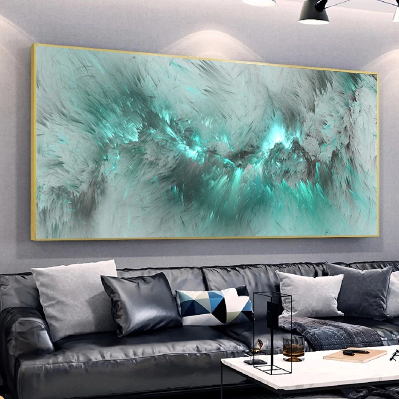 

Светильник-Голубое облако абстрактная масляная живопись думаем независимо от холста плакат и печать современное искусство Настенная карт...