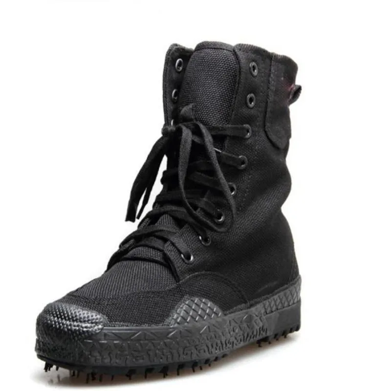 Ботинки парусиновые мужские с высокой талией черные | Обувь