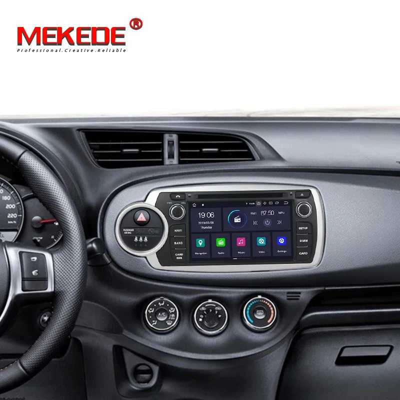 MEKEDE 4G ram 32G rom Android 9,0 автомобильное аудио-радио кассета для Toyota Yaris 2012- с gps Навигатор Радио ipod