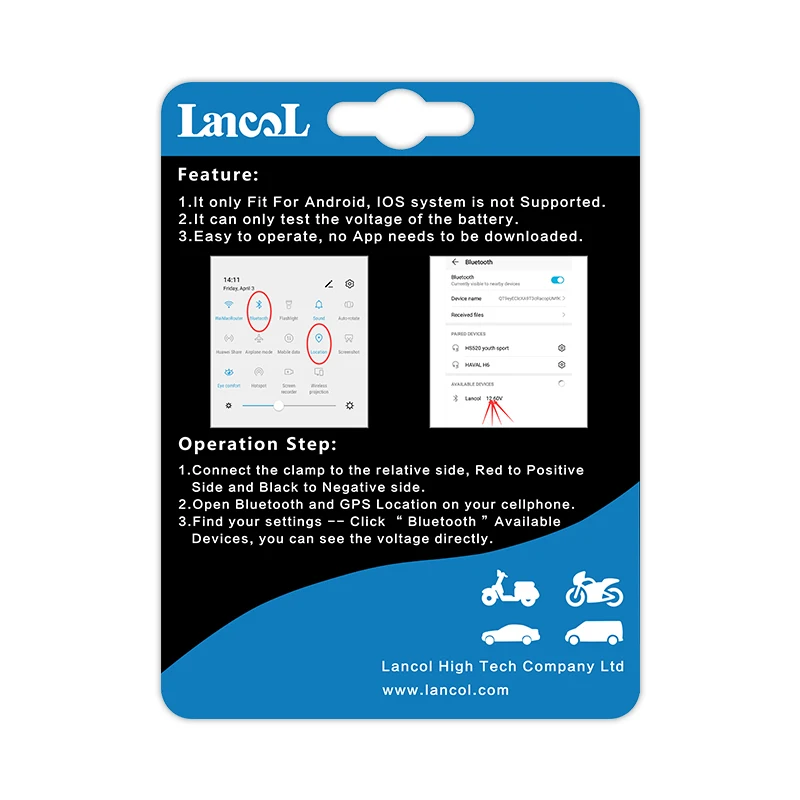 Lancol Micro10D новый обновленный мини цифровой вольтметр Вольтметр дисплей телефона с