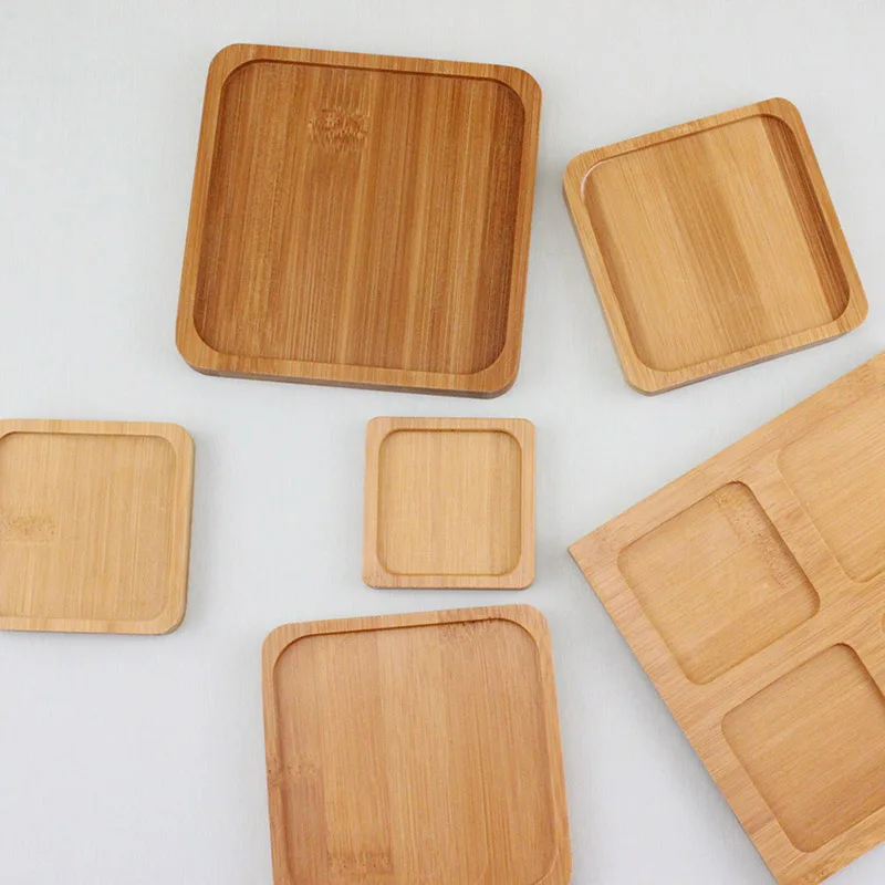 Поднос бамбуковый цветочный горшок бонсай Садоводство дома Квадратные