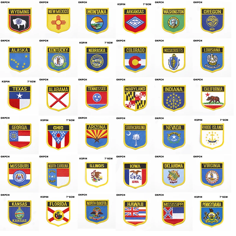 Нашивка с утюгом Нью-Джерси Мэн Делавэр штат Вермон Айдахо Нью-Гэмпшир Миннесота