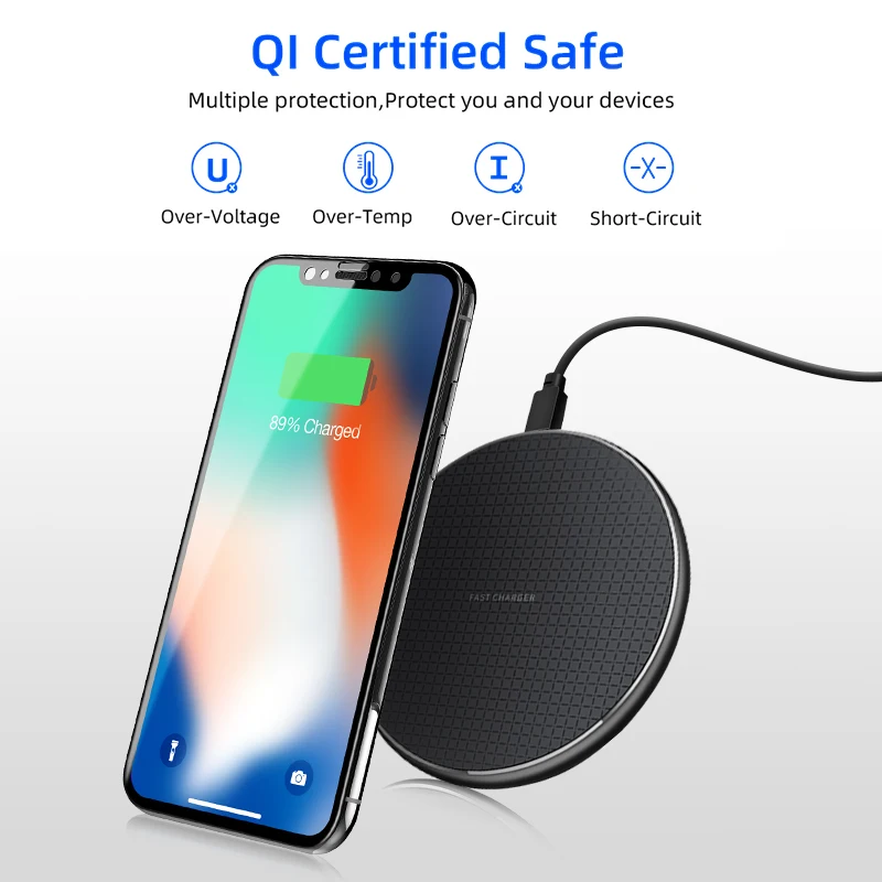 10 Вт 5 В 2A Беспроводное зарядное устройство для iPhone 11X8 Plus XR XS Max Быстрая зарядка для samsung Note 9 Note 8 S10 Plus зарядное устройство для телефона