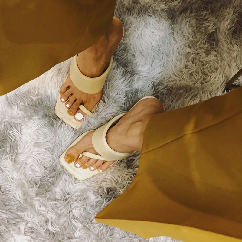 

Gladiator Women Summer New Slippers Clip Toe Hollow Slip On Mules High Heels Slippers Fashion Square Toe Sandals Pumps Size 39