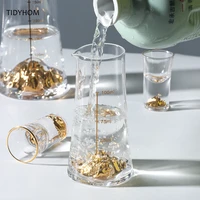 mini wine glass set golden mountain liquor glass scaled wine dispenser high end hip flask spirits cup small liquor mug flagon