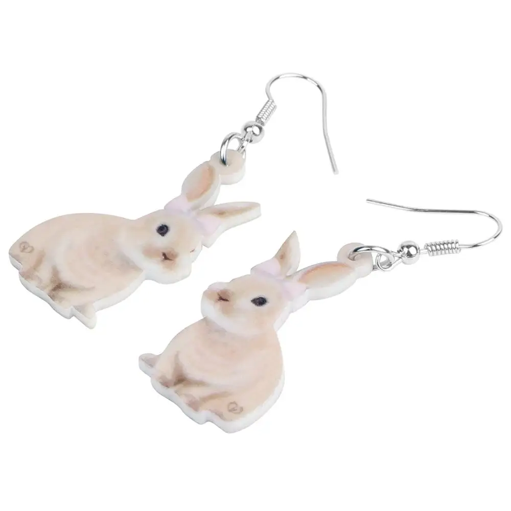 ARWA акрил коричневый Пасхальный заяц кролик животное серьги Длинная подвеска в