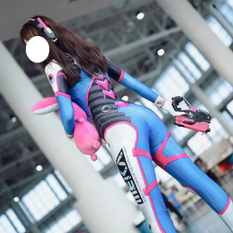 Костюм супергероя Zentai dva Overwatch D.VA, боди с наклейкой на лицо, костюм для косплея для взрослых и детей, размер на заказ, Хэллоуин, песня Hana