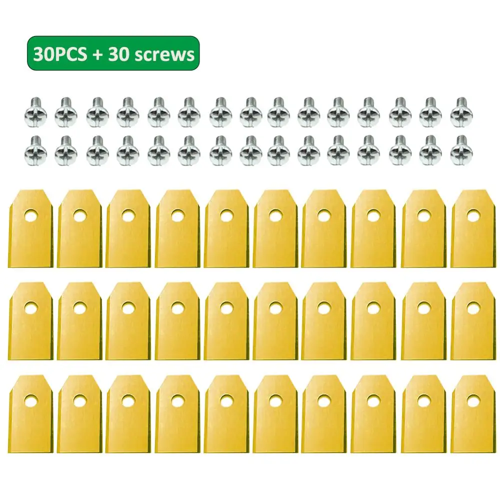

30pcs Lawn Robot Blade Golden Titanium Plating Lawn Mover Replacement Blade For Husqvama Automatic Moving Machine Essential Tool