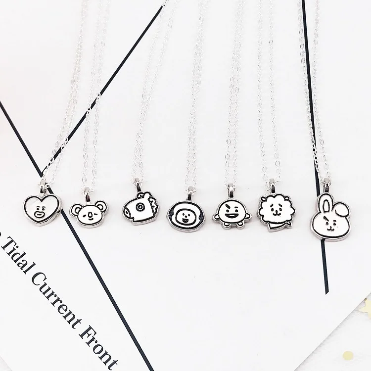 

KPOP Bangtan Boys Signature Pendant Necklace, the same style, sweater chain signature, peripheral accessories, Cosplay Gift