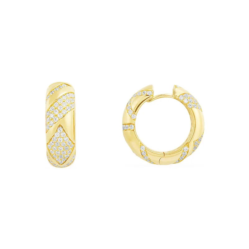 Женские серьги кольца из серебра 925 пробы с геометрическим узором|Серьги-кольца| |