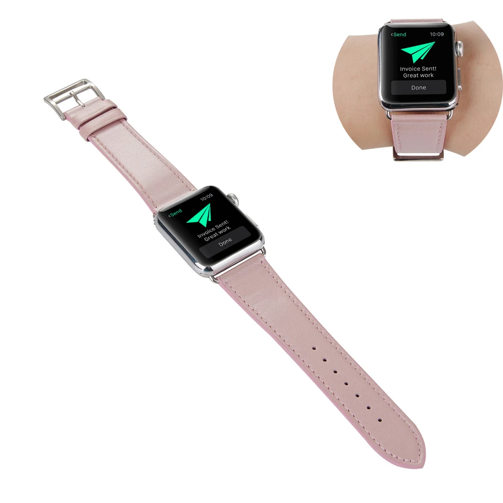 Ремешок из натуральной кожи для apple Watch band 4 (iwatch 5) 44 мм 40 watch 3 2 1 ремешок 42 38 браслет