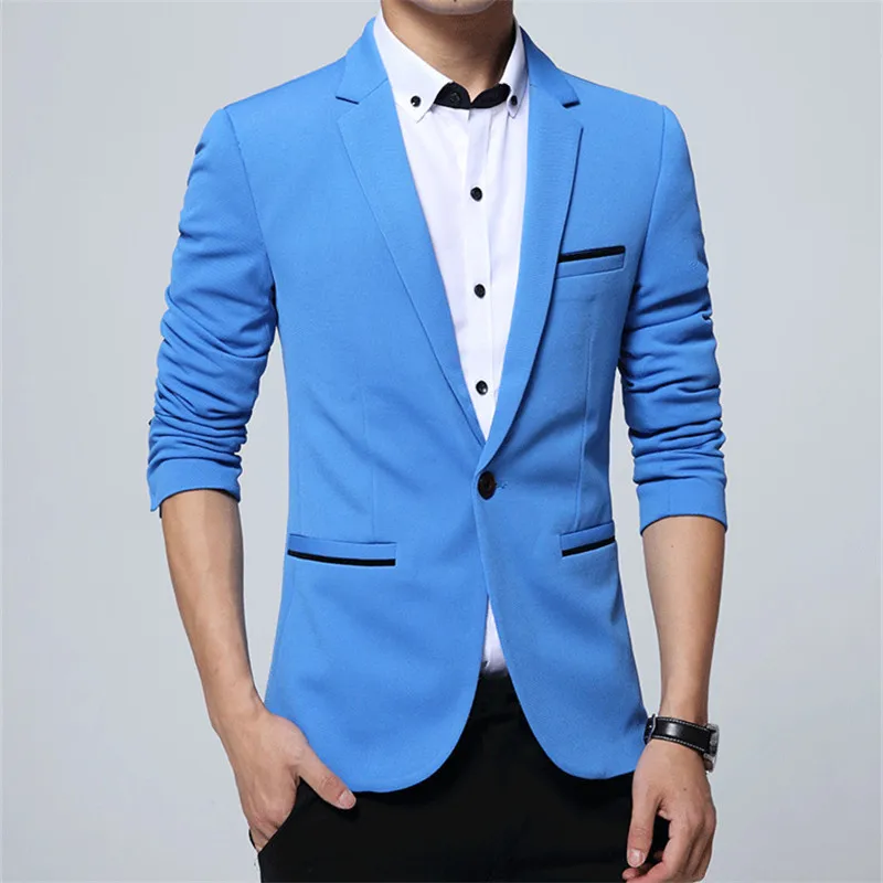 Мужской простой классический деловой Блейзер весна осень повседневный костюм