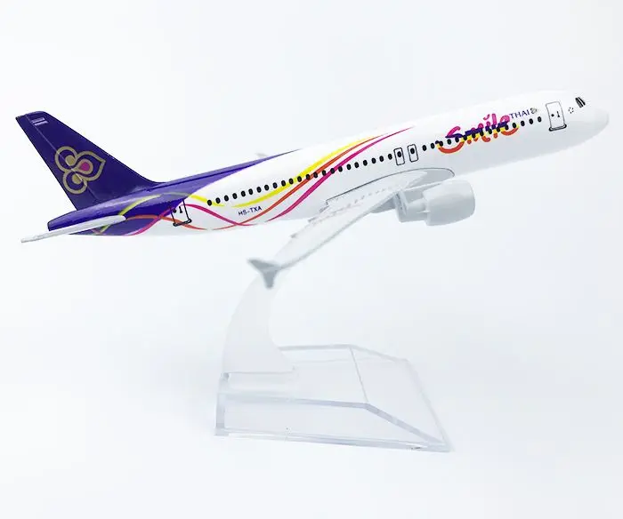 

16cm Metal Alloy Plane Model Air Smile Thai A320 Airways Aircraft Airbus 320 Airlines Airplane Model w Stand Gift