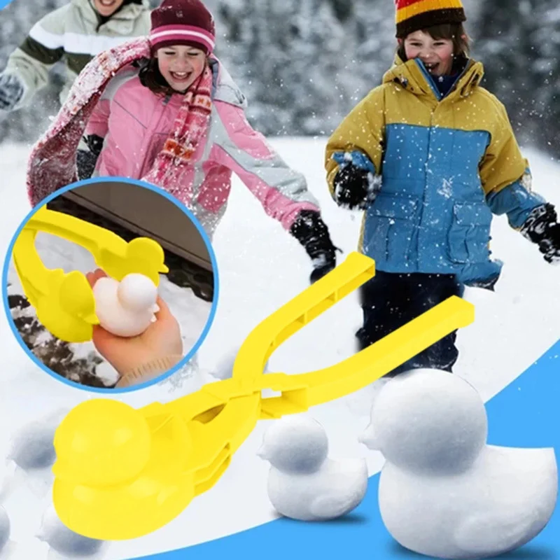 

1PCs Plastic Snowball Maker Clip Safety Cartoon Duck Winter Snow Sand Mold Tool For Snowball Fight Outdoor Fun Sports Toys