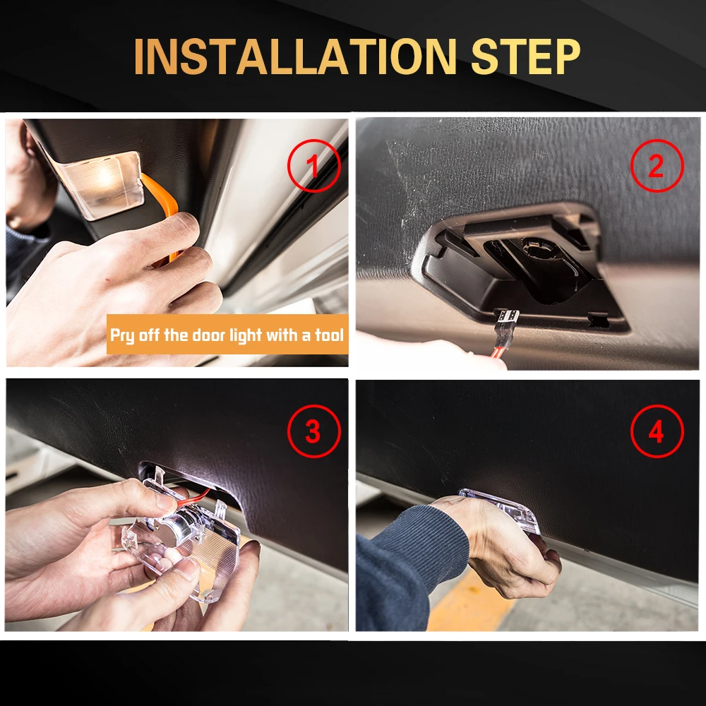 2 шт. светодиодный 3D двери автомобиля Призрак Тень лампы Предупреждение