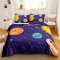 queen king single 3d print fashion outer space beding set custom cartoon planet pillowcase duvet cover home bedroom decor kids