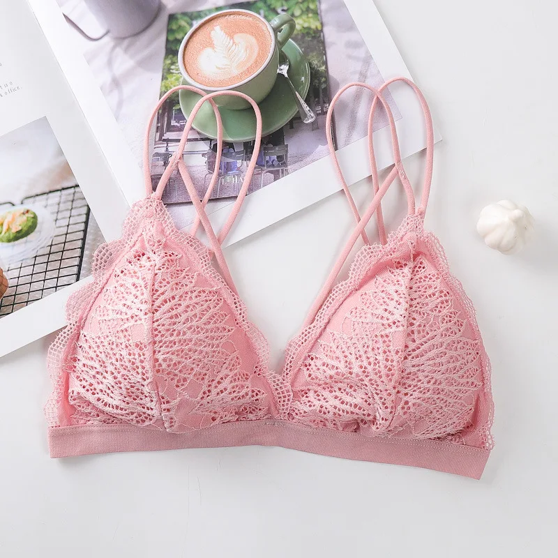 

3/4 Cup Lace Bra Push Up Bras For Women Sexy Lingerie Deep V Bralette Padded Wire Free Brassiere Female Sexy Underwear Bralette