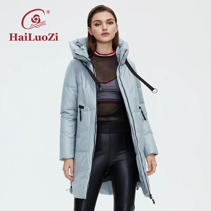 Новинка 2021 Женское зимнее пальто HaiLuoZi модная женская куртка на боковой молнии с