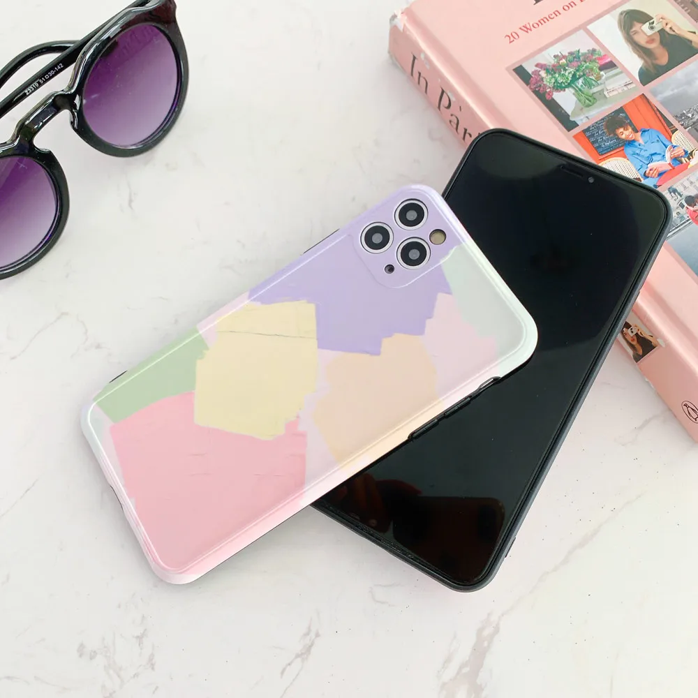 Модные Сращенные чехлы для телефонов iphone 7 8 Plus 11 Pro XR XS Max X Защита объектива камеры