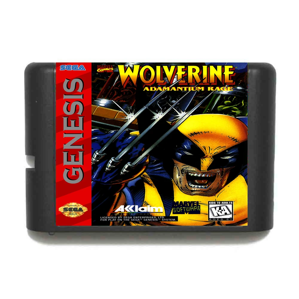 Wolverine Adamantium Rage 16 bit MD игровая карточка для Sega Mega Drive Genesis | Электроника