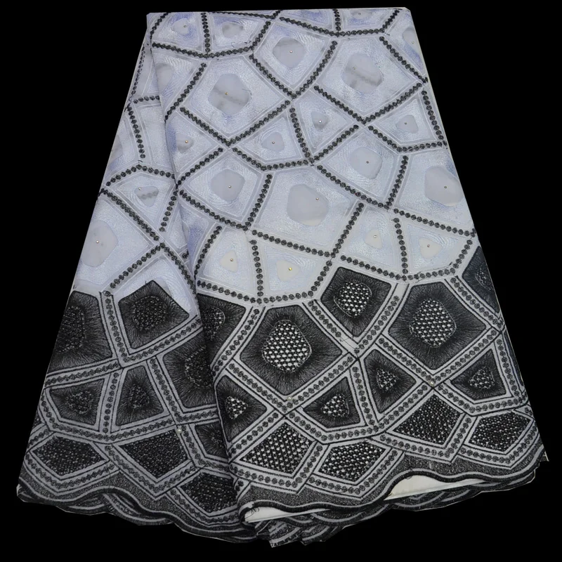 Бесплатная доставка (5 ярдов/шт.) Африканская Хлопковая кружевная ткань высокой