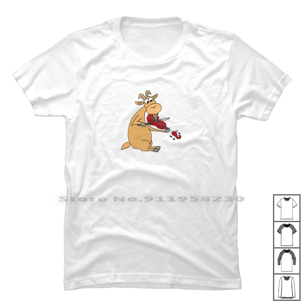 Потрясающая забавная футболка с козой играющей на скрипке 100% хлопок со слоганом