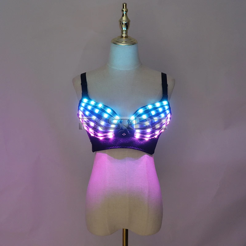Полноцветный светодиодный бюстгальтер сексуальное нижнее белье вечерние платья
