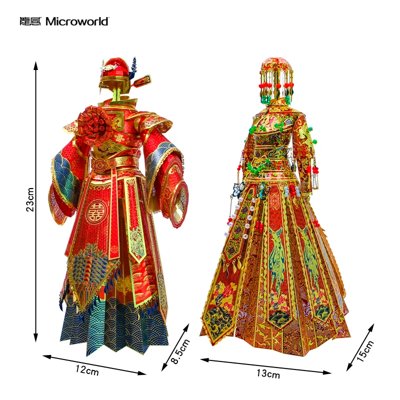 Microworld 3D металлическая головоломка свадебное платье Жених Костюм Модель наборы DIY 3D лазерная резка собрать головоломки игрушки ecoration подарок для детей