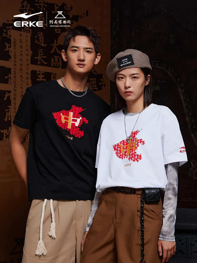 Henan Museum Joint Name National Fashion Men and Women Commemorative T Couple Short Sleeve Top blouse for men longsleeve