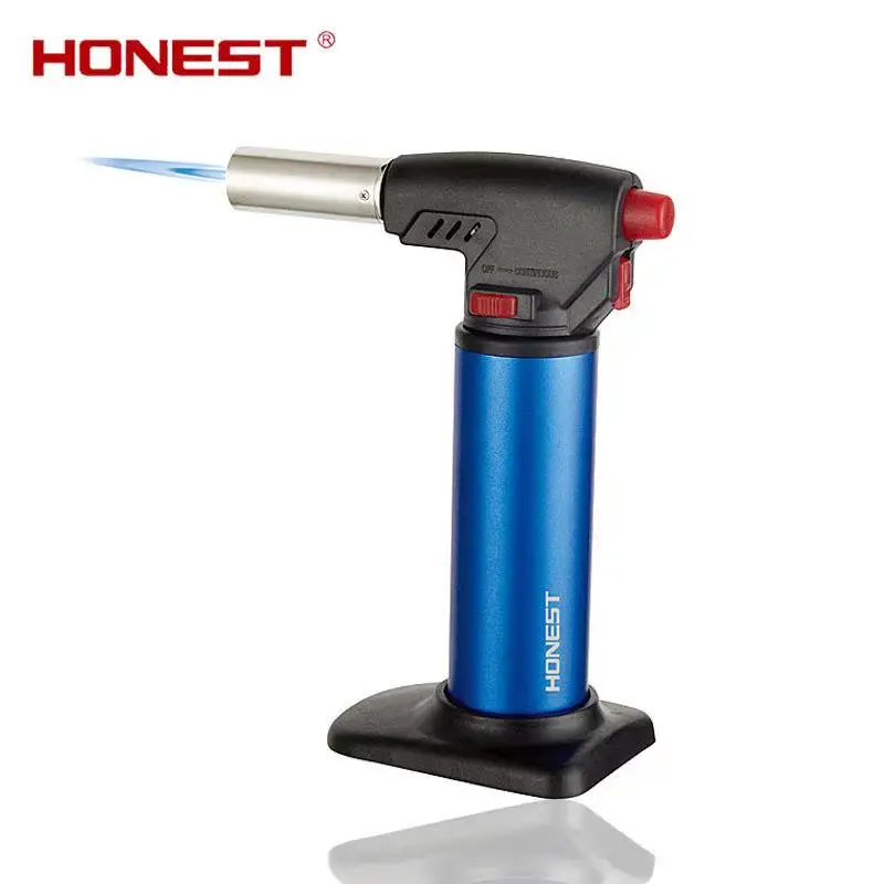 straight into the blue flame spray gun candle kitchen torch barbecue outdoor appliance butane windproof lighter mens gift free global shipping