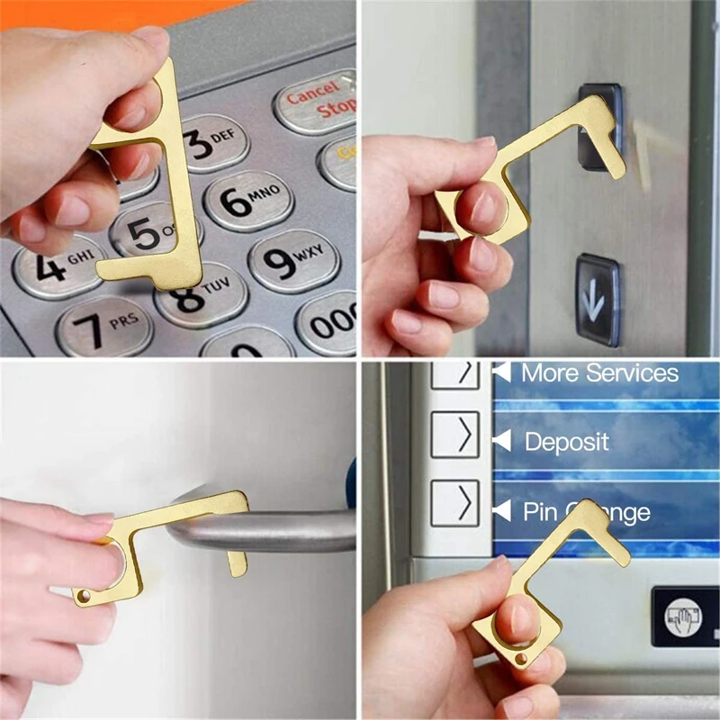 Key Door Opener Closer Tool No Press Keychain Stylus Contactless Safety Keep Hands Clean | Обустройство дома