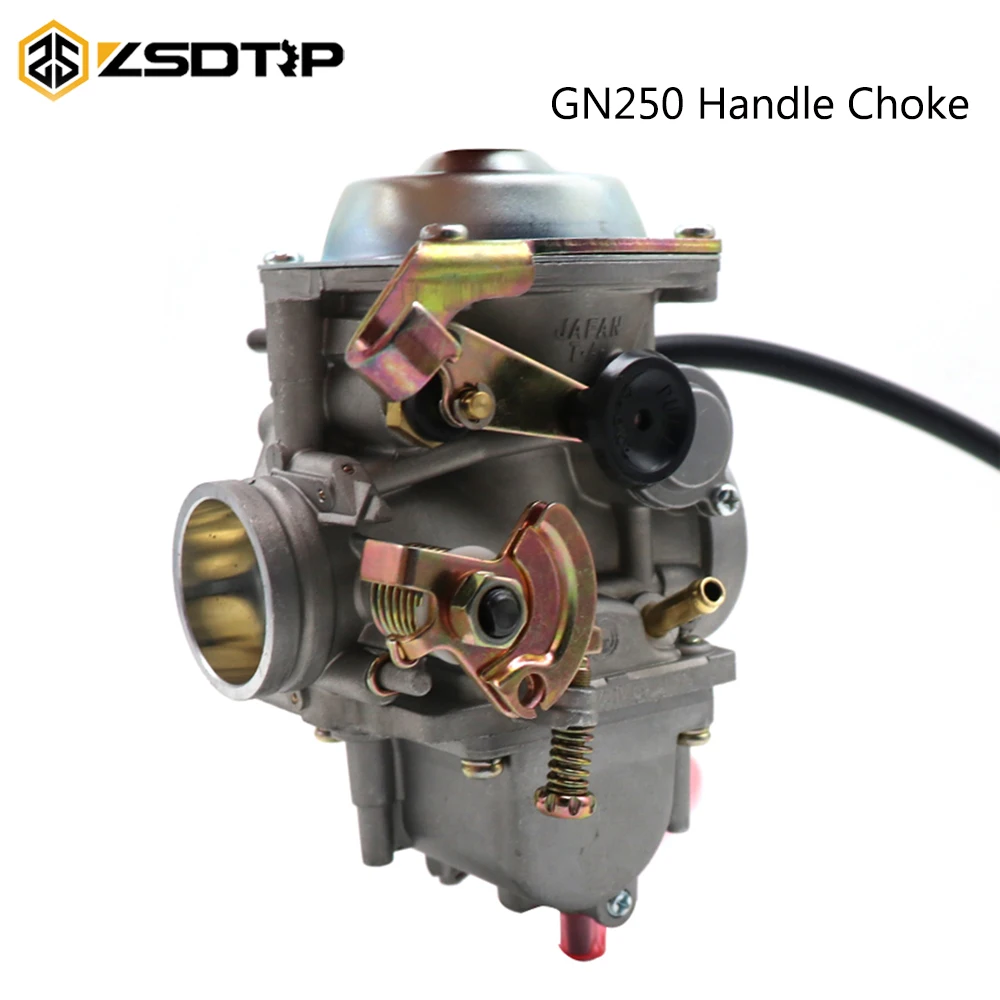 

ZSDTRP Handle Choke Carburetor With Adapter For Suzuki GN250 GN300 For Jianshe JS400 Tank 400 Hensim HS400 ATV Motorcycle
