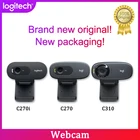 Новая Оригинальная веб-камера Logitech C270i C270 IPTV HD со встроенным микрофоном USB2.0, Мини Компьютерная камера для ПК, ноутбука, видеозвонков