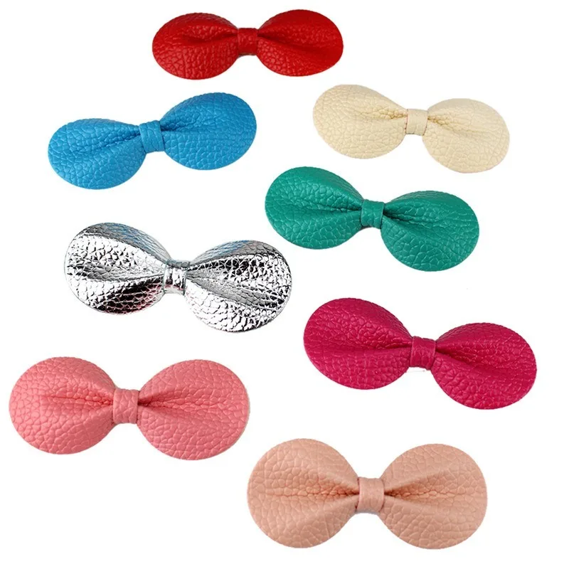 5pcs Handmade Leather Children Bow Clips Hairpins Without Clip Headband for Women Girls Diy Jewelry Making Supplies Accessories | Украшения