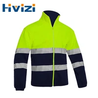 mens two tone high visibility reflective polar fleece jacket safety jacket warm work wear