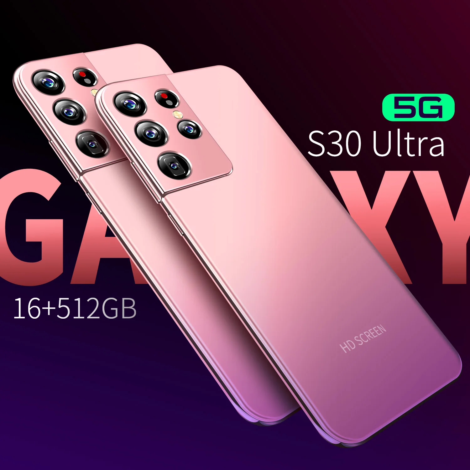 

5g Cellphones Smartphones 7.3Inch S30 Ultra 12GB 512 GB 24MP+48MP Android 10 4800mAh 10Core Really Telephone MTK6889