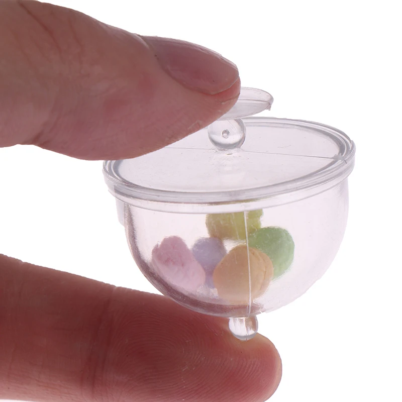 

Transparent Glass Dessert Fruit Tray Dollhouse Miniatures 1:12 Accessories Clear Dessert Plate +5 Macaroon Dolls House Furniture